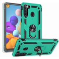 thumbnail image 1 of Funda YZOK para Samsung Galaxy A21 en color verde azulado con soporte giratorio y protector de pantalla HD, 1 of 7