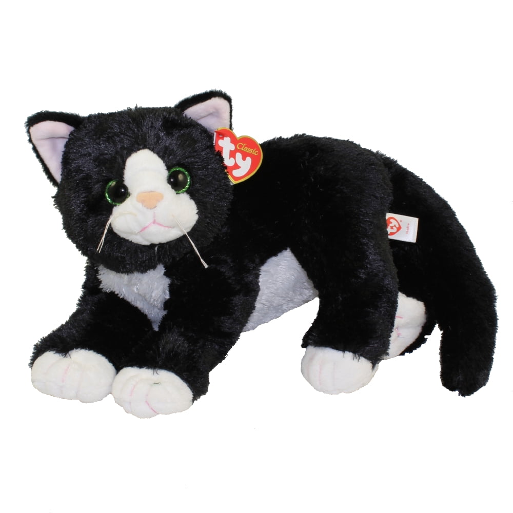 Vtg Ty Shadow Black Cat 12" Plush Toy Long Hair Sitting Classic 1999 A056 for sale online 