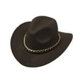thumbnail image 2 of Trayknick Unisex Vintage Western Cowboy Hat - Wide Brim British Style Jazz Cap for Daily Outings, 2 of 8