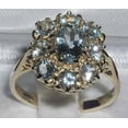 thumbnail image 2 of LBG 14k Yellow Gold Natural Aquamarine Womens Cluster Ring - Size 5.75, 2 of 4