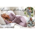 thumbnail image 5 of UVN Womens Pajama Sets Long Sleeve Top and Long Pants Soft Pjs Sleepwear Ladies Button Down Lounge Set, 5 of 9