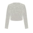 thumbnail image 4 of Aboser Womens Cutout Sequins Tops Cute Bow Tie Front Party Shirts Velvet Glitter Cropped Top Y2k Streetwear Comfy Long Sleeve Blouses Going Out Tops, 4 of 6