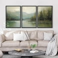 thumbnail image 3 of PixonSign Framed Canvas Print Wall Art Set Emerald Green Pastel Pine Tree Forest Nature Wilderness Illustrations Modern Art Decorative Rustic Relax/Calm Colorful for Bedroom - 16"x24"x3 Black, 3 of 5