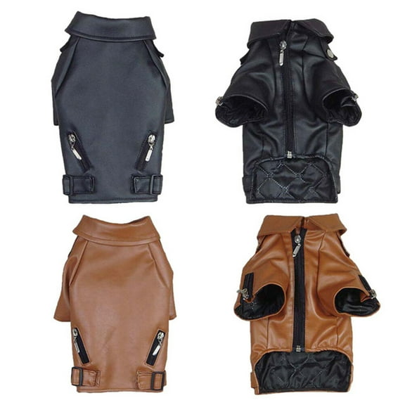 UKCOCO Water Dog Jackets For Pet Owners Black Pu Leather 1Pack