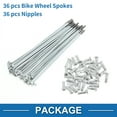 thumbnail image 4 of Ofertas Únicas Juego de 36 radios de bicicleta de 14G, radios de rueda de bicicleta de acero al carbono galvanizado tono plateado - 110mm, 4 of 7