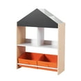 thumbnail image 3 of Toffy & Friends Kids Wooden Multi-Use Bookshelf 6 Cube 3 Shelf Bookcase,Wood Color, 3 of 9