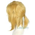 thumbnail image 4 of Peluca corta Linfairy, rubia, para hombre, Halloween, con orejas de elfo, 4 of 5