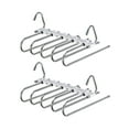 thumbnail image 1 of 2PCS 5 Rods-Steel Natural Color (Stainless Steel Hook) Folding Pants Rack Telescopic Multi-Purpose Multi-layer Pants Rack Hanger Hook Pants Rack Wholesale Stainless Steel Storage Artifact Pants Hanger, 1 of 14