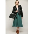 thumbnail image 4 of Made by Johnny Women's High Elastic Waist Pleated Mid A-Line Swing Skirt XXL GREEN_POLKA, 4 of 6