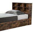 thumbnail image 3 of Wooden Frame 3 Drawers Full Size Chest Bed, Distressed Brown- Saltoro Sherpi, 3 of 5