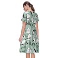 thumbnail image 2 of Bixox Robe d'Été à Manches Courtes pour Femmes Robe Ample Longueur Genou avec Poches-Chiot, 2 of 7