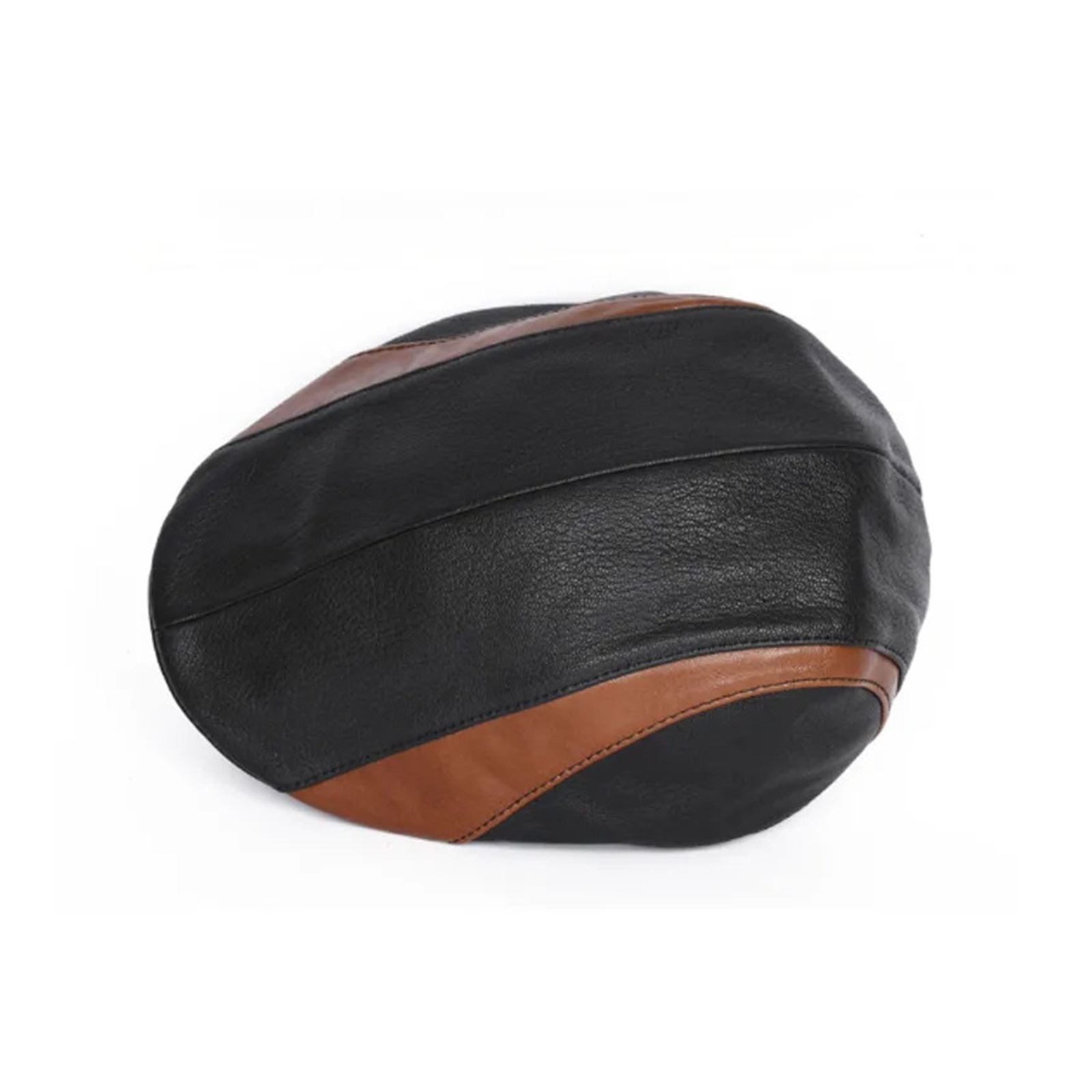 Unisex Genuine Leather Duckbill Boina Thin Berets Hats For Men/Women Leisure Black/Brown 54-61cm Fitted Cabbie Bonnet ,Unisex