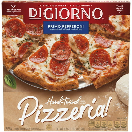 DIGIORNO PIZZERIA! Primo Pepperoni Hand-Tossed Style Crust Frozen Pizza 18.7 oz. (Best St Louis Style Pizza)