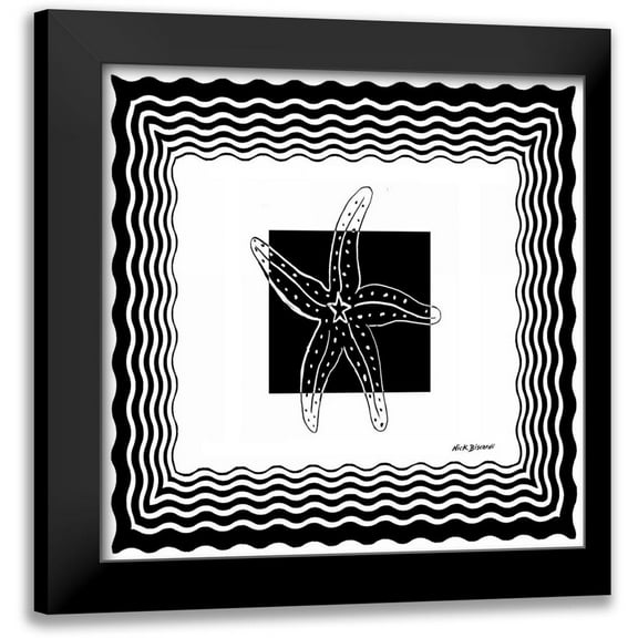 Biscardi, Nicholas 12x12 Black Modern Framed Museum Art Print Titled - Bath Shells Square IV