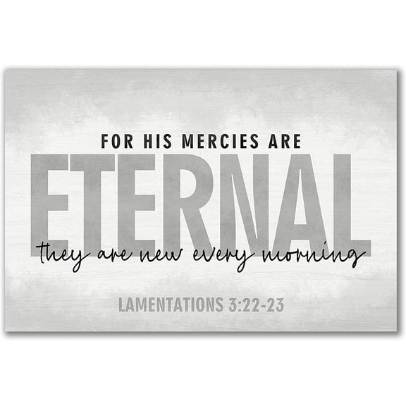 For His Mercies Are Eternal Rustic Wood Sign 12x18