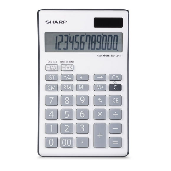 Sharp 12 Digit Gray Calculator, 12 Digit Desktop Calculator