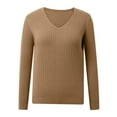 thumbnail image 5 of WTOBBY Women's Fashionable Long-Sleeved Slim-Fitting Knitted Sweater, Pullover Bottoming Shirt Top for Casual and Office Wear, Stylish and Comfortable,Beige 2XL, 5 of 5