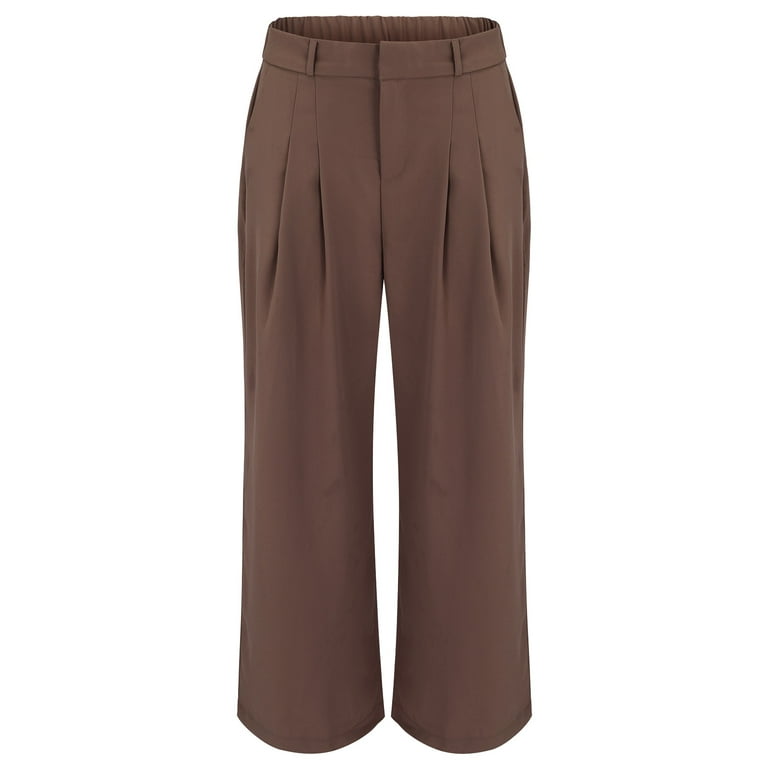Tailored High Loose Taper Women's Pants - Brown