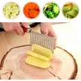 thumbnail image 5 of Cortador de tiras de patatas, cuchillo con filo ondulado para patatas, herramienta de cocina multifunción para cortar frutas de acero inoxidable, 5 of 5