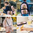 thumbnail image 3 of Yspwyqan School Backpack Set for Girls, Pink Bow Reading Capybara 4Pcs Backpack Set with Lunch Box, Double Zipper Front Pocket Trendy Purse for Back to School, 3 of 7