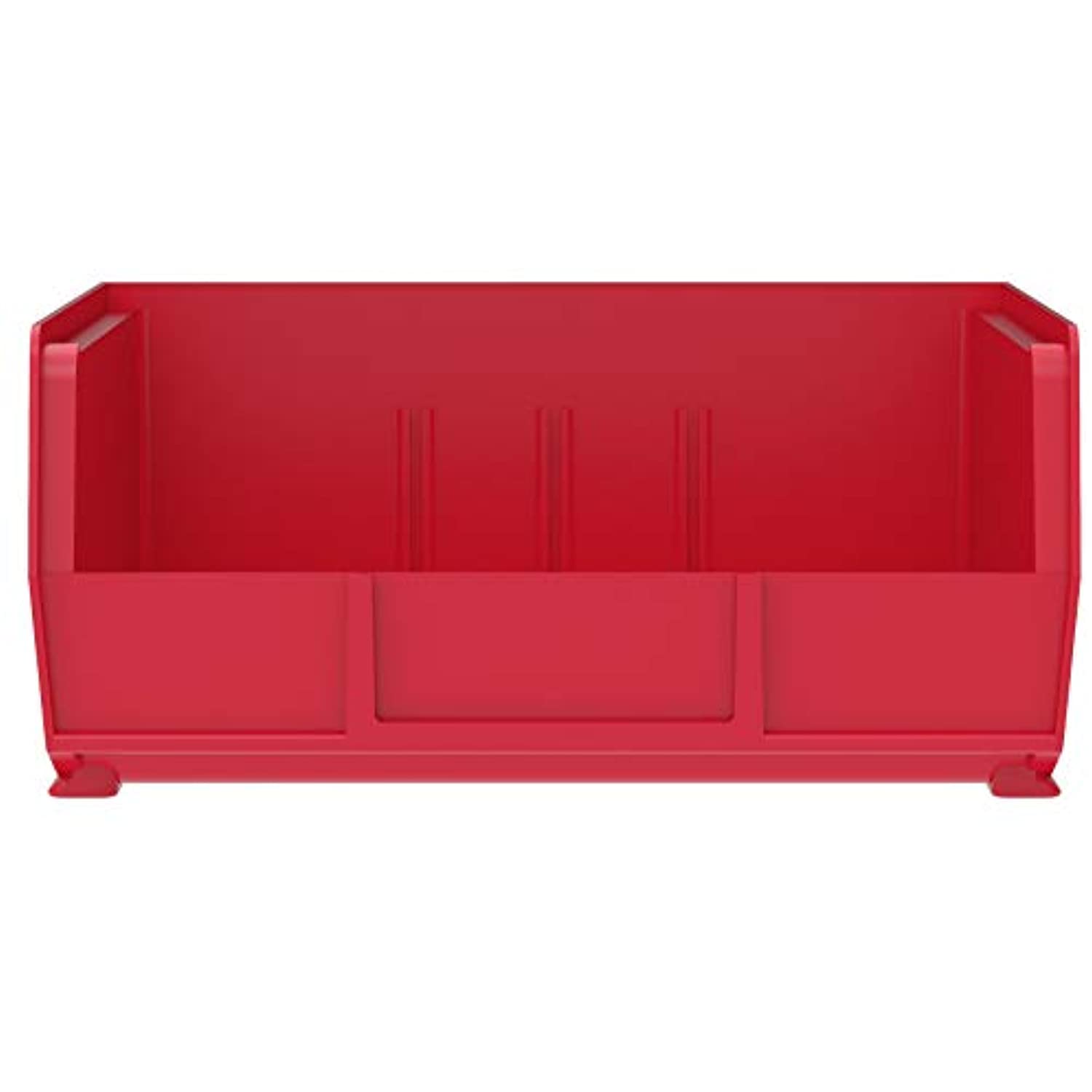 Stacking Plastic Storage Bin Container Set of 6 Akro-Mils 30235 AkroBins, Red - image 3 of 12