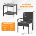 thumbnail image 3 of Gymax 3 Piece Patio Furniture Set Outdoor Wicker Chair & Table Set w/ Seat Cushions Black, 3 of 10
