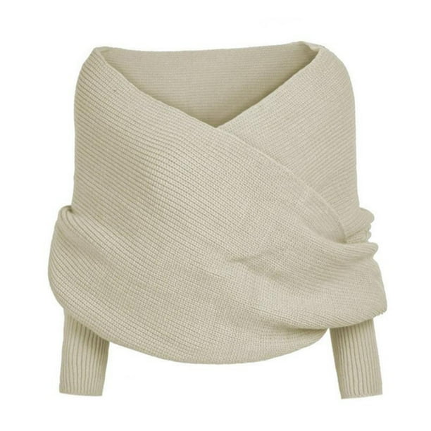 Minnieouse Bufandas tejidas de lana para mujer, cálidas y acogedoras, ligeras, portátiles, estilo europeo, bufanda larga de invierno para mujer Accesorios de disfraces Beige