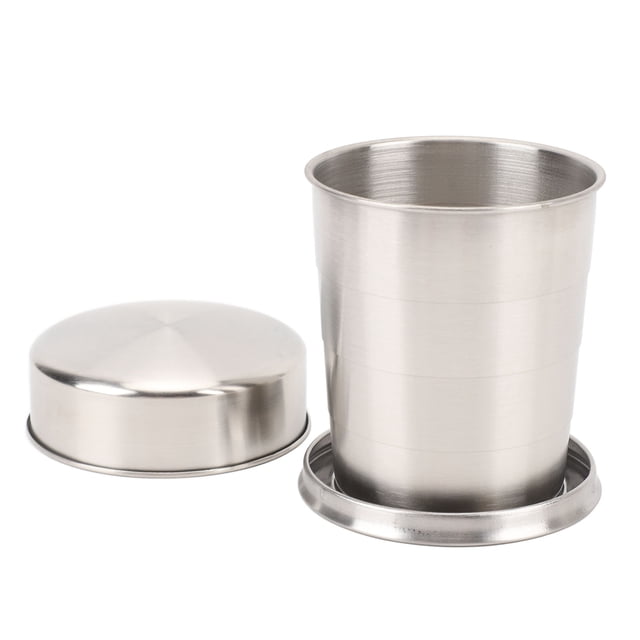 Tasse Pliante en Acier Inoxydable Télescopique Portable avec Porte-Clés pour Voyage en Plein Air Camping Pique-Nique Randonnée pour une Boisson Rafraîchissante dans n'Importe Quel Cadre