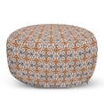 thumbnail image 1 of Ethnic Pouf Cover with Zipper, Folkloric Pattern with Zigzags and Geometrical Details Design Repetition, Soft Decorative Fabric Unstuffed Case, 30" W X 17.3" L, Orange Dimgray Grey, by Ambesonne, 1 of 5