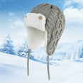 thumbnail image 2 of Staki Toddler Winter Hats Baby Fleece Hat Warm Earflap Kids Caps Toddler Boys Winter Hat and Mitten Set(Light Gray,L), 2 of 8