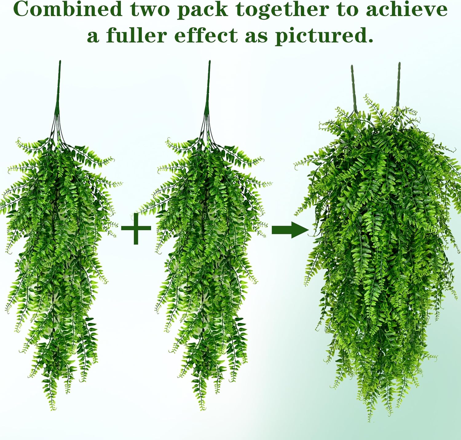 Waipfaru Artificial Hanging Plants Fern Vines, 4-Pack photo 2
