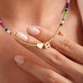 thumbnail image 4 of Turandoss Heart Initial Necklaces for Girls 14K Gold Plated Colorful Beaded Tiny Heart Pendant Choker Letter a-z Kids Jewelry Birthday Gifts for Women Girls Age 8-12, 4 of 8