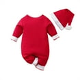 thumbnail image 4 of WIBACKER My First Christmas Baby Boy Girl Cotton Outfit Newborn Santa Claus Costume Set Infant Xmas Romper Jumpsuit 6-9 Months, 4 of 13