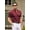 Red, variant on Mens Casual Dress Shirt Short Sleeve Button Up Shirts No Collar Collarless Dress Shirts Summer Fitted Shirts