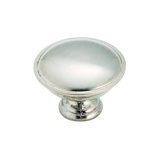 Bouton de Meuble Rond Allison 1,31 Po. dia. - Projection Satin Chrome 0,87 Po.