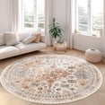 thumbnail image 1 of Alfombra Area Zesthome, lavable, redonda, vintage, antideslizante, de 6 pies, 1 of 8