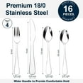 thumbnail image 3 of 16-Piece Premium Stainless Steel Silverware Set for 4 - Elegant Cutlery Utensil Collection, Dishwasher Safe for Easy Maintenance, 3 of 7