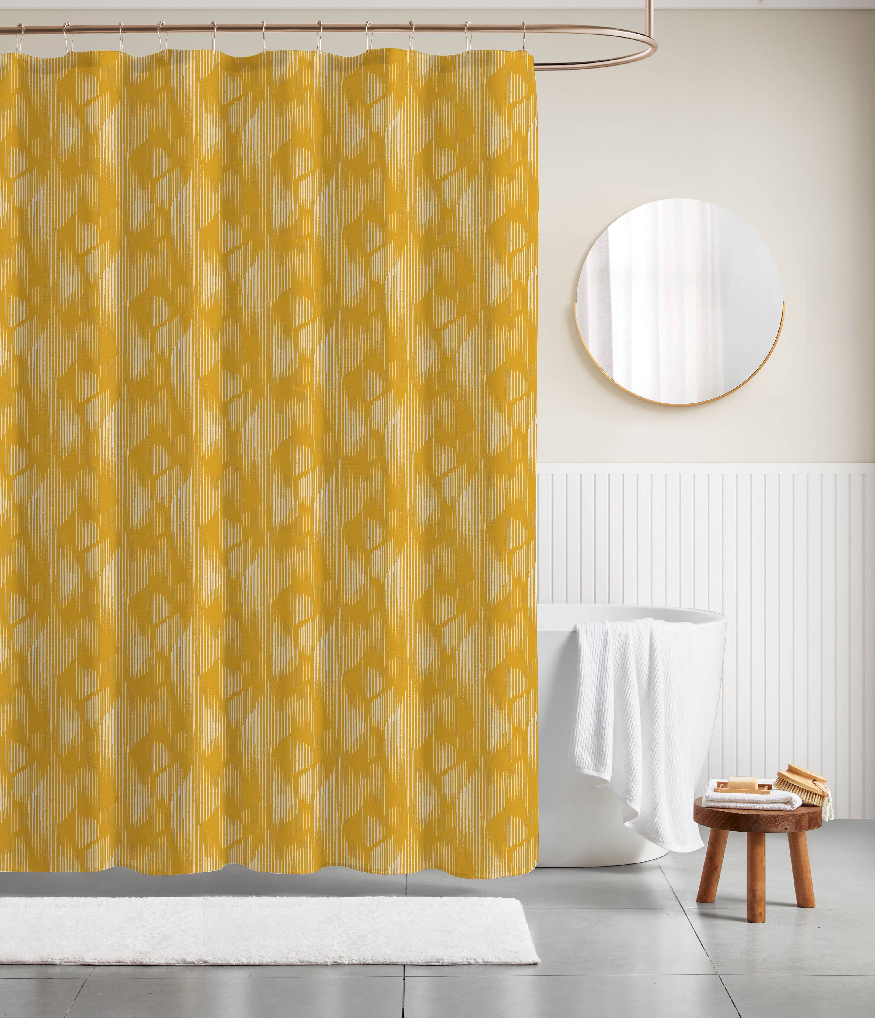 Tafari Gold Polyester Canvas Shower Curtain