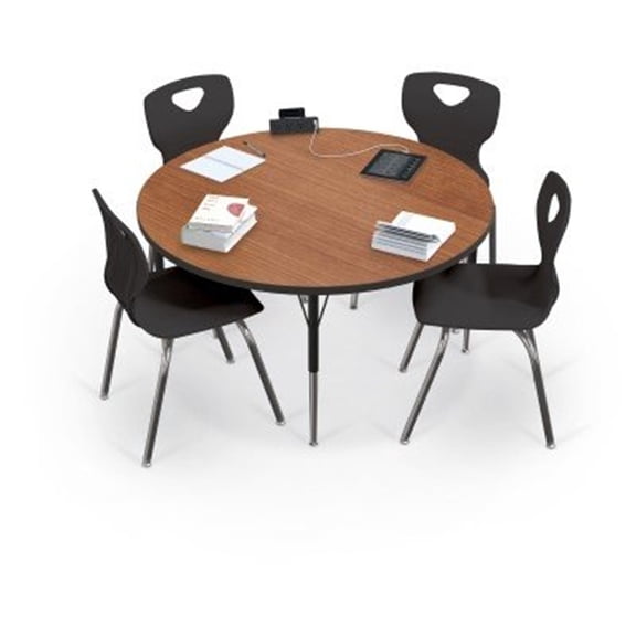 Activity Table - 36" Round - Gray Nebula Top Surface - Black Edgeband