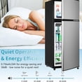thumbnail image 2 of 3.8 Cu.Ft Mini Fridge Freezer, 2 Door Small Refrigerator, 7 Level Adjustable Thermostat Freezer&nbsp;Fridge for Living Room, Kitchen and Apartment, Silver, 2 of 7