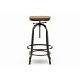 thumbnail image 3 of Baxton Studio Aline Vintage Rustic Industrial Style Wood and Rust-Finished Steel Adjustable Swivel Bar Stool, 3 of 6