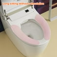thumbnail image 4 of Bathroom adhesive toilet seat cover cushion 4 Washable and reusable winter seat cushionpink, 4 of 5