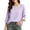 #01Purple, variant on Jinhomg Ladies 3/4 Sleeve Blouses Cotton Blend Tops with Frayed Edge Lightweight Business Casual Summer Outfits for Women 2026 Khaki,XL