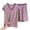 Purple, variant on Posijego Plus Size Pajama Set for Women Crew Neck Striped Short Sleeve Shorts Sleepwear Ladies 2 Piece Pjs Sets