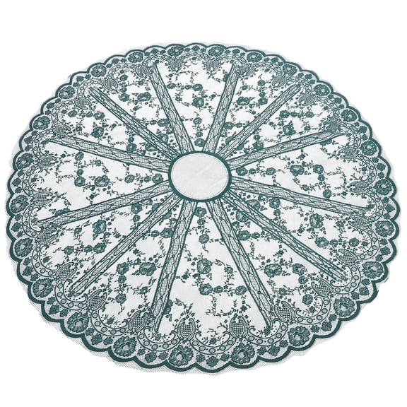 BESTYASH Elegant Green Floral Lace Round Tablecloth, Decorative Cover for Party, Picnic, Dining Table