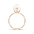 thumbnail image 2 of ANGARA Classic Freshwater Cultured Pearl & Diamond Solitaire Ring in 14K Rose Gold for Women | June Birthstone, Birthday, Anniversary, Jewelry Gift for Women | Pearl Ring, 2 of 10