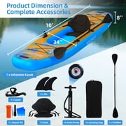 HHSJZWCY 10 ft Inflatable Kayak with Detachable Seat, SUP-Kayak Set Boat for Fishing, Touring
