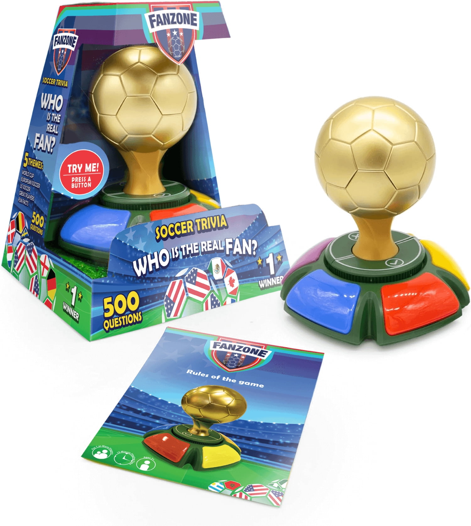 Fanzone Soccer Trivia Game - Who is The Real Fan? Soccer Ball Games | for Passionate Soccer Fans | Soccer Toys with Virtual Game Master, 2-5 Players | Soccer Lovers