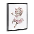 thumbnail image 2 of Stupell Industries Cottage Ballerina Hippo in Tutu Black Floating Frame Canvas Art, 17 x 21, by LSR Design Studio, 2 of 8