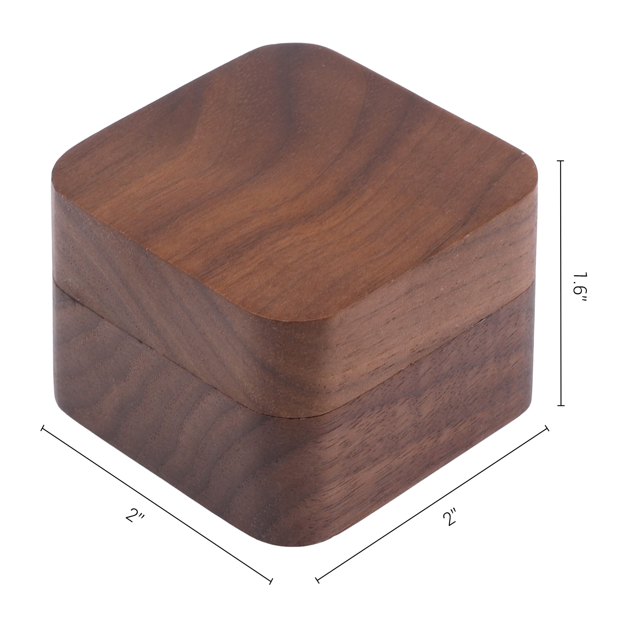 Unique Bargains Wood Ring Box Jewelry Storage for Proposal Black